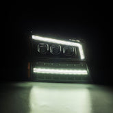 03-06 Chevrolet Silverado/02-06 Avalanche (without body cladding) NOVA-Series LED Projector Headlights Black | AlphaRex