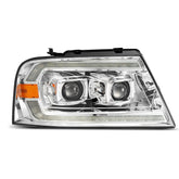 04-08 Ford F150 / 06-08 Lincoln Mark LT LUXX-Series LED Projector Headlights Chrome | AlphaRex