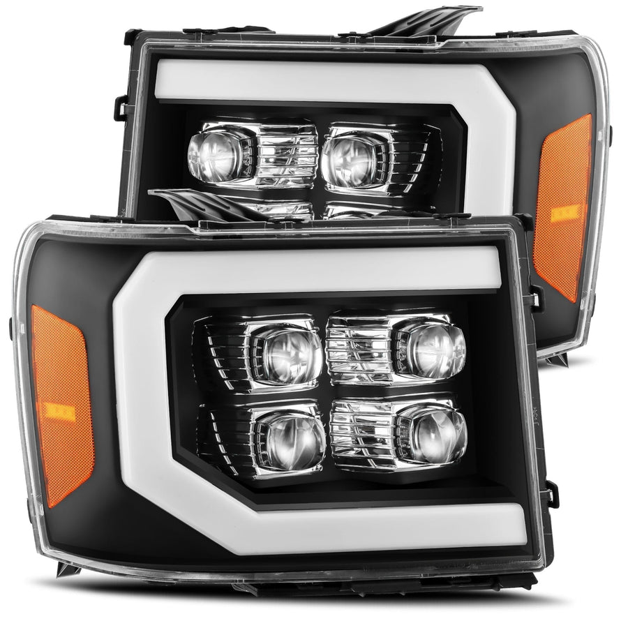 07-13 GMC Sierra NOVA-Series LED Projector Headlights Black | AlphaRex