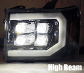 07-13 GMC Sierra NOVA-Series LED Projector Headlights Black | AlphaRex