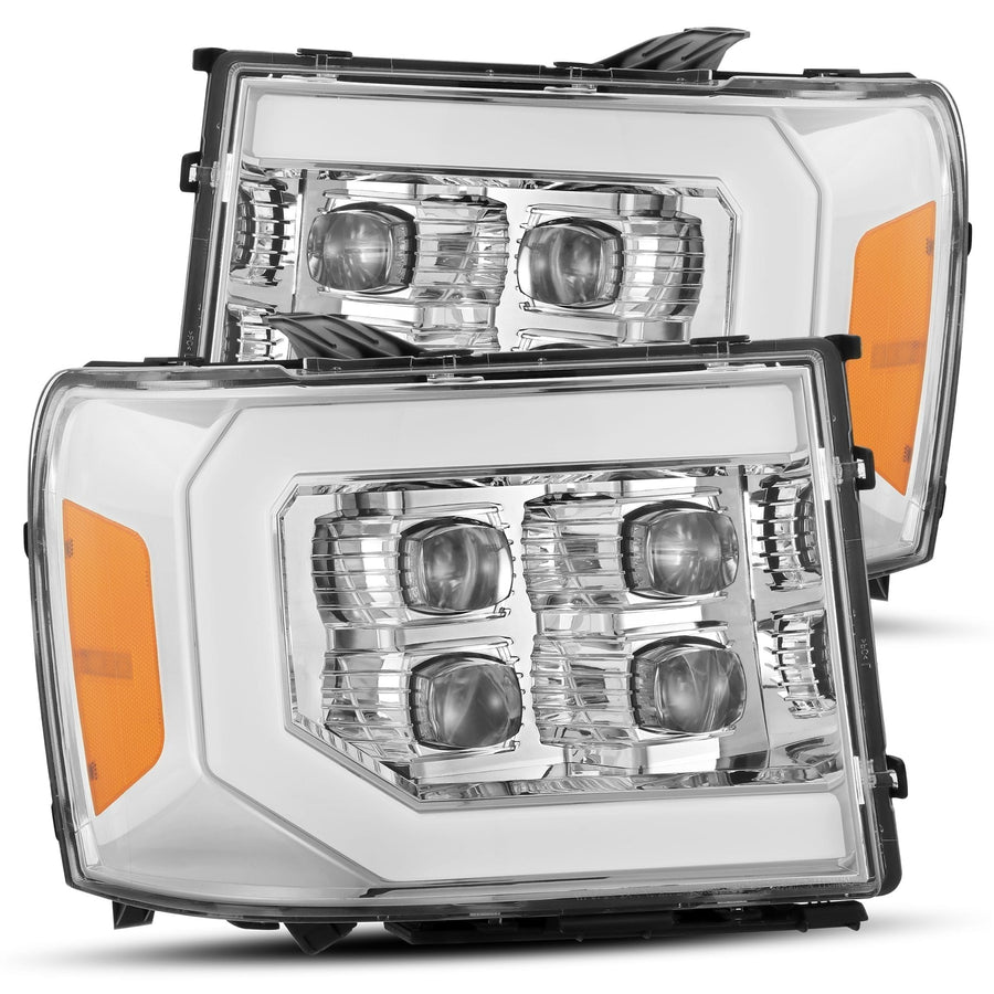 07-13 GMC Sierra NOVA-Series LED Projector Headlights Chrome | AlphaRex