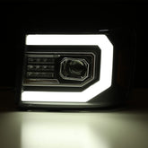 07-13 GMC Sierra PRO-Series Halogen Projector Headlights Black | AlphaRex