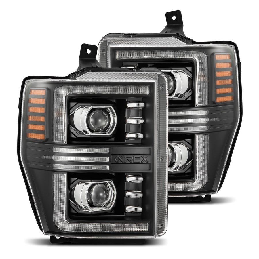08-10 Ford Super Duty/Excursion PRO-Series Halogen Projector Headlights Black | AlphaRex