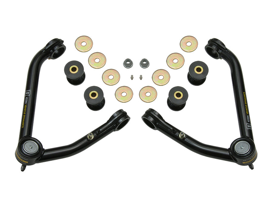 ICON 2014-18 GM 1500, Tubular Upper Control Arm Kit w/Delta Joint, Large Taper for Chevrolet Silverado