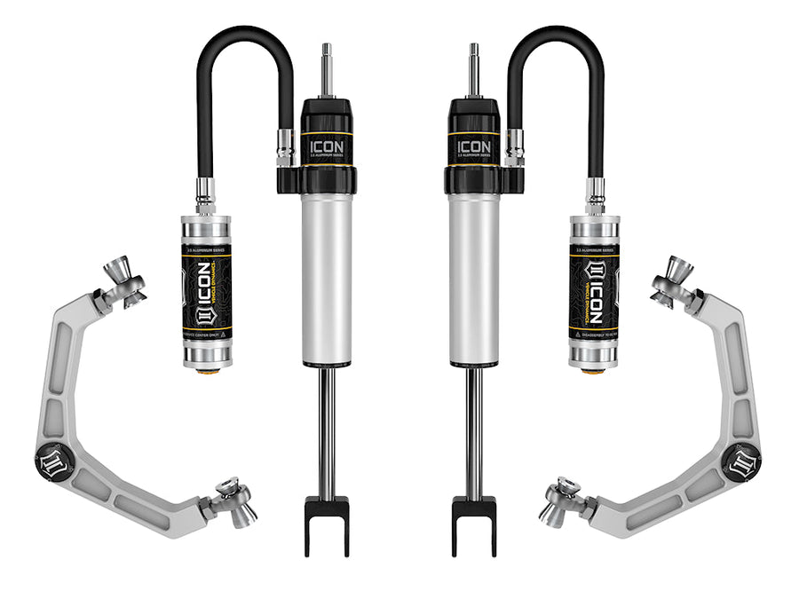 ICON 2020-2026 GM 2500/3500 HD, 0-2” Lift, V.S. 2.5 Aluminum Series Shock System, Remote Reservoir, Billet for Chevrolet Silverado