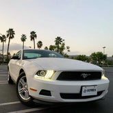 10-12 Ford Mustang LUXX-Series LED Projector Headlights Black | AlphaRex