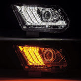 10-12 Ford Mustang LUXX-Series LED Projector Headlights Chrome | AlphaRex