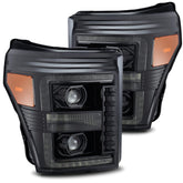 11-16 Ford Super Duty PRO-Series Halogen Projector Headlights Alpha-Black | AlphaRex