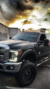 11-16 Ford Super Duty PRO-Series Halogen Projector Headlights Black | AlphaRex