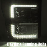 11-16 Ford Super Duty PRO-Series Halogen Projector Headlights Black | AlphaRex