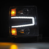14-15 Chevrolet Silverado LUXX-Series LED Projector Headlights Black | AlphaRex