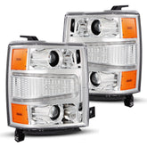 14-15 Chevrolet Silverado LUXX-Series LED Projector Headlights Chrome | AlphaRex