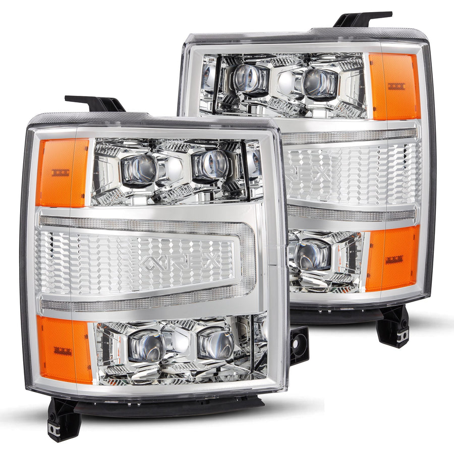 14-15 Chevrolet Silverado NOVA-Series LED Projector Headlights Chrome | AlphaRex