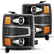 14-15 Chevrolet Silverado PRO-Series Halogen Projector Headlights Black | AlphaRex