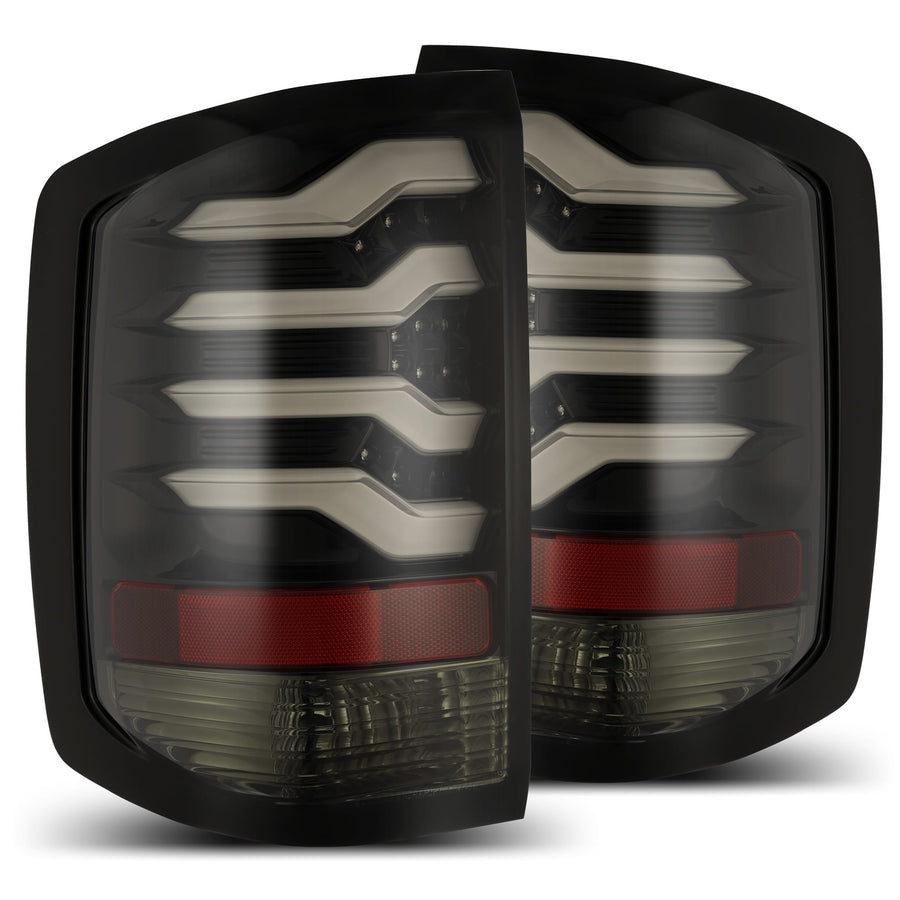 14-18 Chevrolet Silverado 1500 / 15-19 Silverado 2500HD/3500HD / 15-19 GMC Sierra 3500HD Dually PRO-Series LED Tail Lights Jet Black | AlphaRex