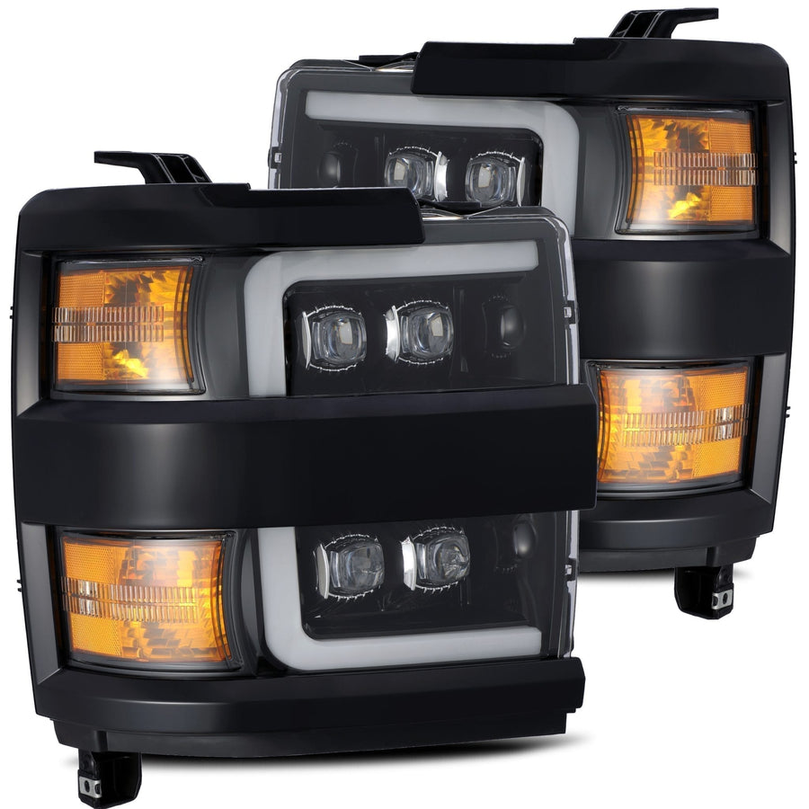 15-19 Chevrolet Silverado 2500HD/3500HD MKII NOVA-Series LED Projector Headlights Jet Black | AlphaRex