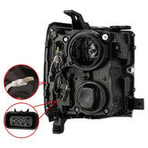 15-19 Chevrolet Silverado 2500HD/3500HD PRO-Series Halogen Projector Headlights Jet Black | AlphaRex
