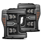 17-19 Ford Super Duty MKII NOVA-Series LED Projector Headlights Black | AlphaRex