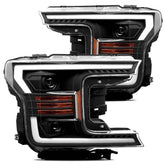 18-20 Ford F150 LUXX-Series LED Projector Headlights Black | AlphaRex