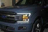 18-20 Ford F150 LUXX-Series LED Projector Headlights Black | AlphaRex