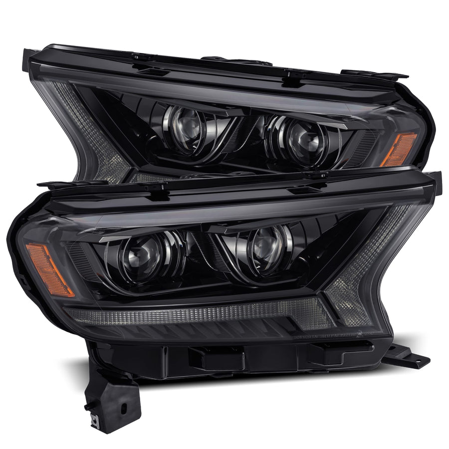 19-23 Ford Ranger PRO-Series Halogen Projector Headlights Alpha-Black | AlphaRex