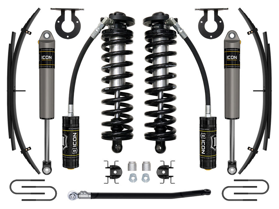 ICON 08-10 Ford F250/F350, 2.5-3" Lift, Stage 2 Coilover System w/ Leaf Springs for Ford Super Duty