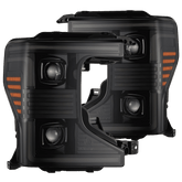 20-22 Ford Super Duty PRO-Series Halogen Projector Headlights Alpha-Black | AlphaRex