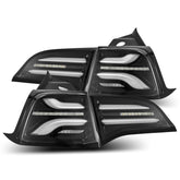 20-24 Tesla Model Y / 22-23 Model 3 (With Stock Amber Turn Signal) PRO-Series LED Tail Lights Jet Black | AlphaRex