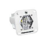 S1 White Flush Mount Auxiliary Light Pod Wide Cornering Clear