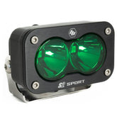 S2 Sport Black LED Auxiliary Light Pod Spot Green