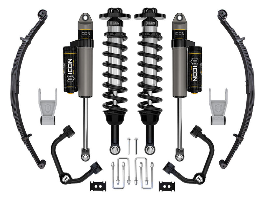 ICON 2021-2025 Ford F-150 Tremor, 2.5-3" Lift, Stage 2 Suspension System, Tubular, w/ Leaf Packs for Ford F-150