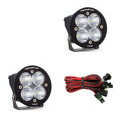 Squadron-R Pro Black LED Auxiliary Light Pod Pair Spot Clear