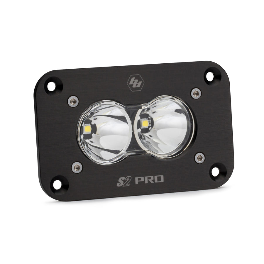 S2 Pro Black Flush Mount LED Auxiliary Light Pod Spot Clear
