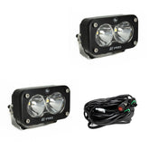 S2 Pro Black LED Auxiliary Light Pod Pair Spot Clear