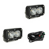 S2 Pro Black LED Auxiliary Light Pod Pair Driving/Combo Clear