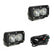 S2 Pro Black LED Auxiliary Light Pod Pair Driving/Combo Clear
