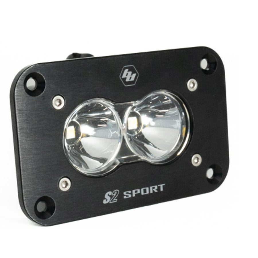 S2 Sport Black Flush Mount LED Auxiliary Light Pod Spot Clear