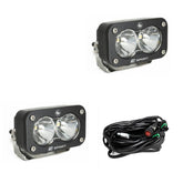 S2 Sport Black LED Auxiliary Light Pod Pair Spot Clear