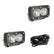 S2 Sport Black LED Auxiliary Light Pod Pair Driving/Combo Clear