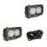 S2 Sport Black LED Auxiliary Light Pod Pair Wide Cornering Clear