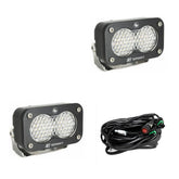 S2 Sport Black LED Auxiliary Light Pod Pair Work/Scene Clear
