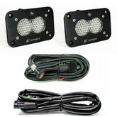 S2 Sport Black Flush Mount LED Light Pod Reverse Kit Work/Scene Clear