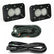 S2 Sport Black Flush Mount LED Light Pod Reverse Kit Work/Scene Clear