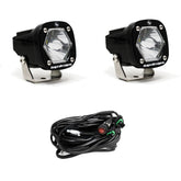 S1 Black LED Auxiliary Light Pod Pair Spot Clear
