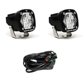 S1 Black LED Auxiliary Light Pod Pair Wide Cornering Clear