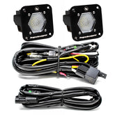 S1 Black Flush Mount LED Light Pod Reverse Kit Work/Scene Clear
