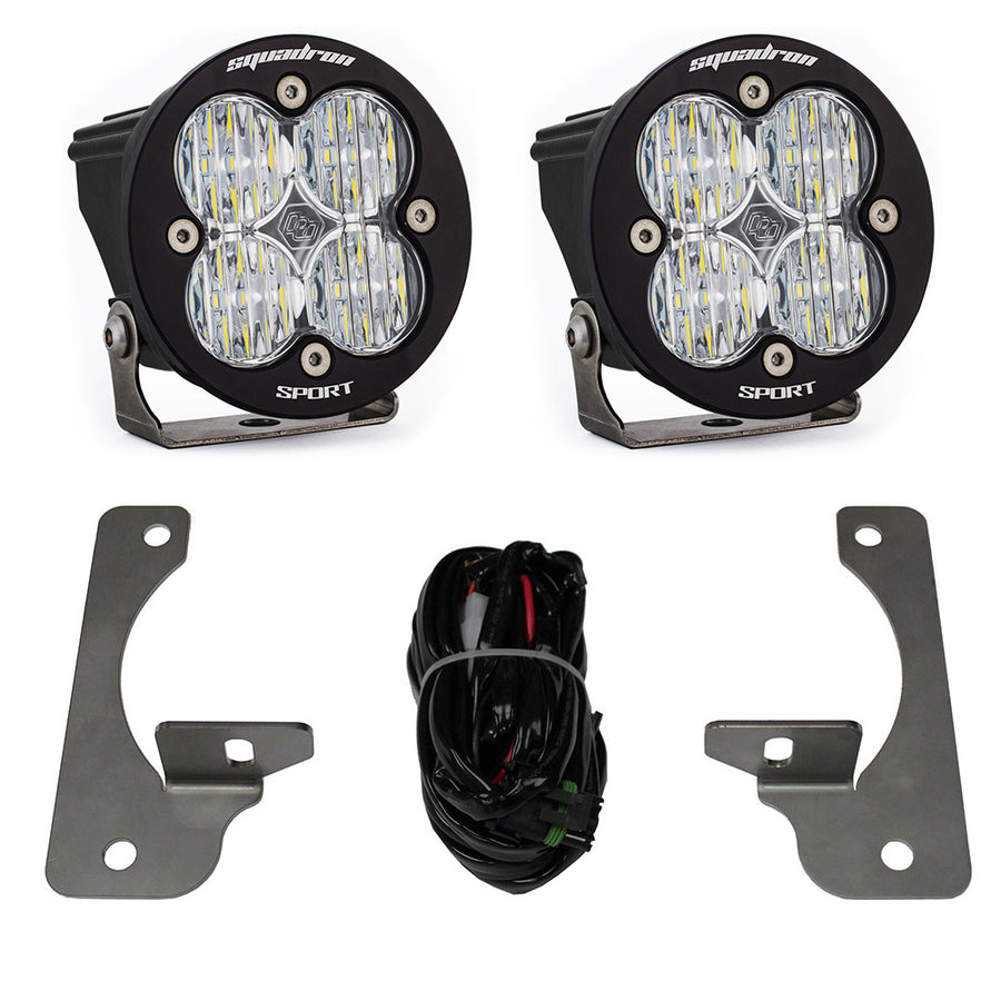 Jeep JK Squadron-R Sport Fog Pocket Light Kit - Jeep 2010-18 Wrangler JK; NOTE: w/ Premium OE Bumper Wide Cornering Clear