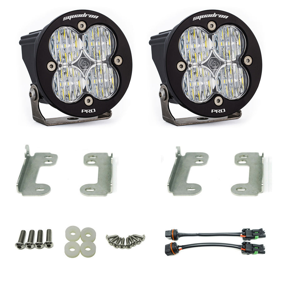 Jeep JK Squadron-R Pro Fog Pocket Light Kit - Jeep 2010-18 Wrangler JK; NOTE: w/ Standard OE Bumper Wide Cornering Clear