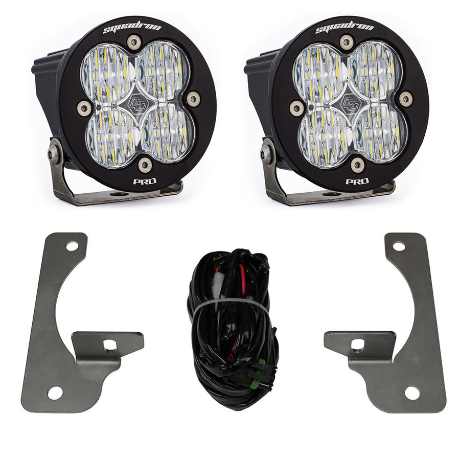 Jeep JK Squadron-R Pro Fog Pocket Light Kit - Jeep 2010-18 Wrangler JK; NOTE: w/ Premium OE Bumper Wide Cornering Clear