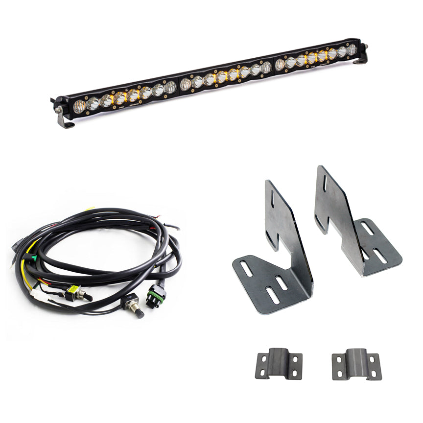 GMC S8 30 Inch Grille Light Bar Kit - GMC 2018-19 Sierra 2500HD/3500HD Driving/Combo Clear